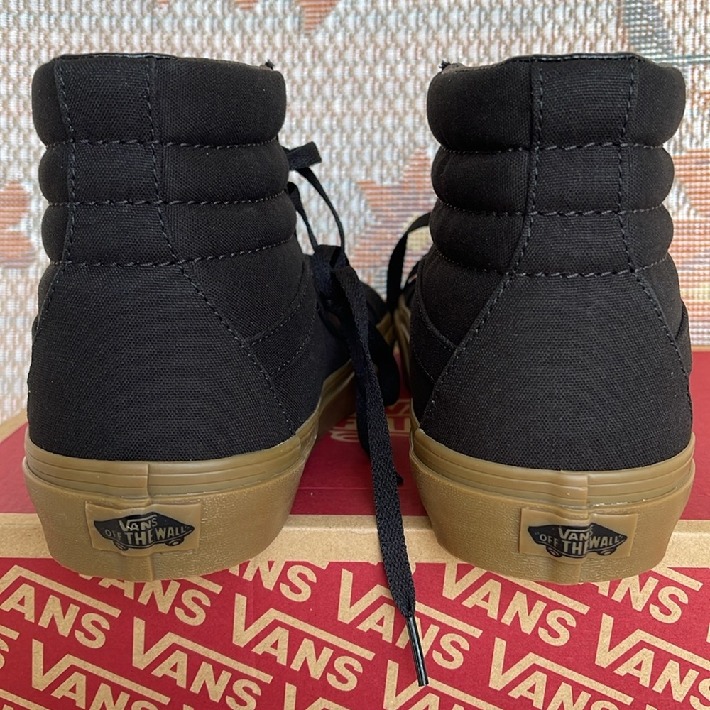 Vans Unisex Sk8-Mid Reissue Reflective Skate Shoe Canvas Gum Black/Light Gum - Picture 14 of 16